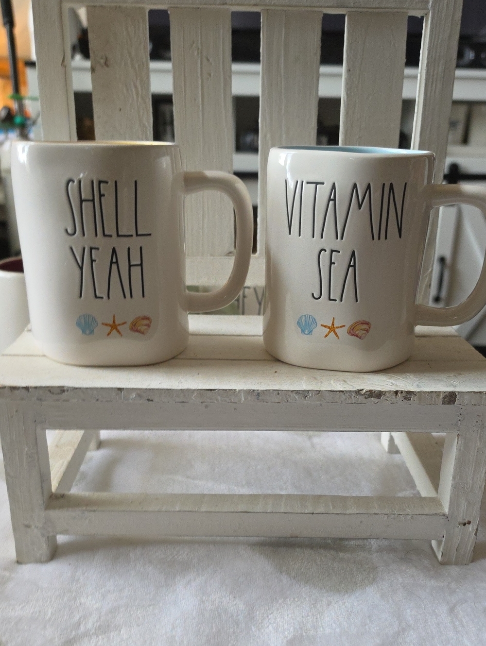 Coastal Phrase Ceramic Mug - Cream (Set)